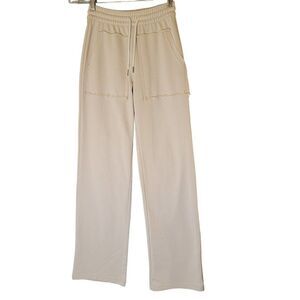 Rusty Lounge‎ Pants Womens XS Neutral Beige Pull On Lounge Raw Straight Leg